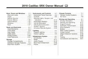 2010 cadillac srx owner manual