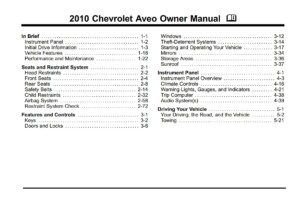 2010 chevrolet aveo owner manual