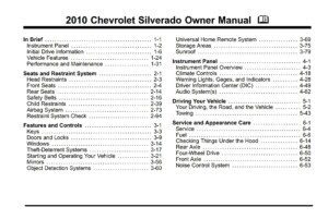 2010 chevrolet silverado owner manual