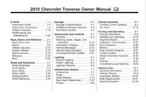 2010 chevrolet traverse owner manual