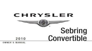 2010 chrysler sebring convertible owner manual