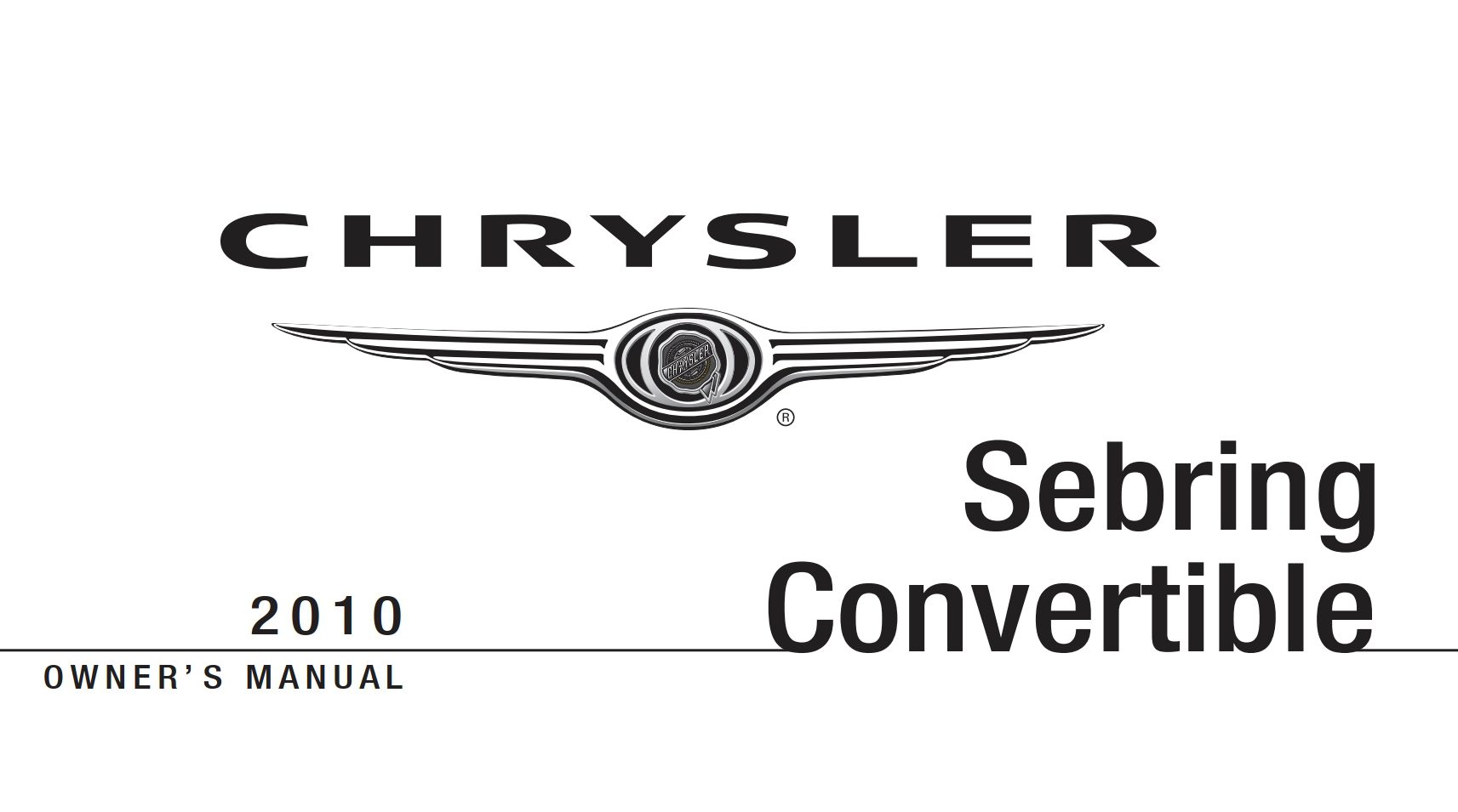 2010 chrysler sebring convertible owner manual