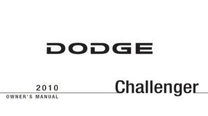 2010 dodge challenger owner manual