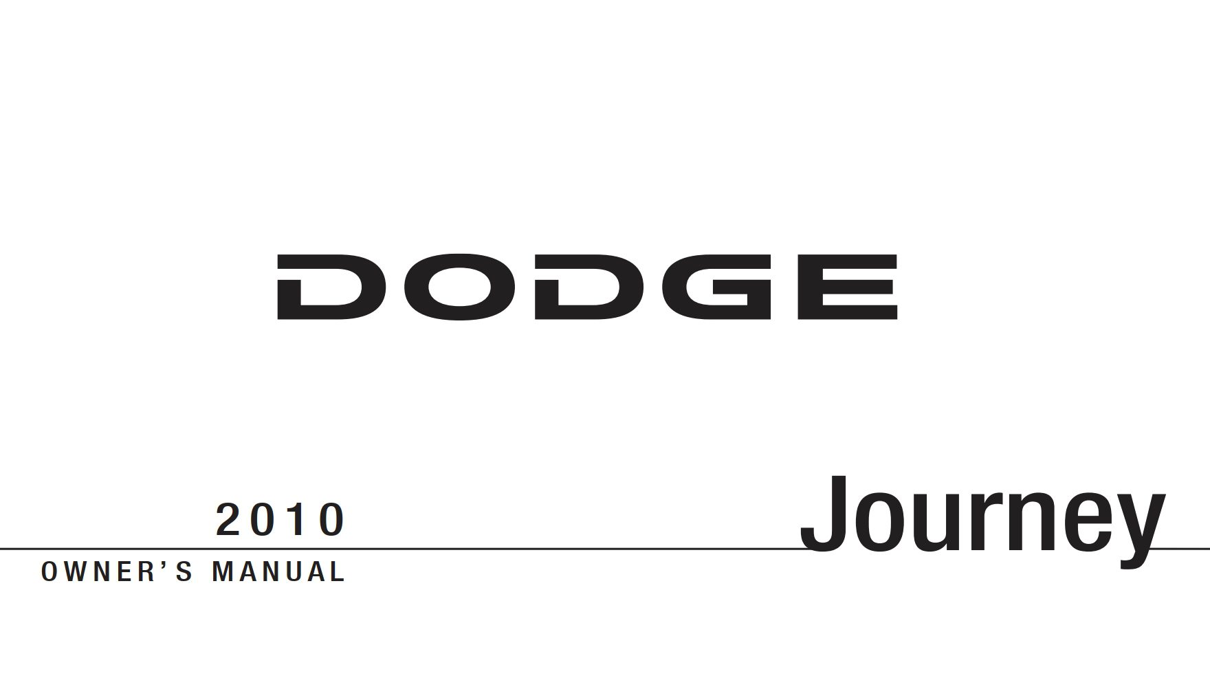 2010 dodge journey owner manual