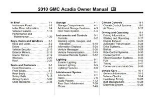 2010 gmc acadia owner manual