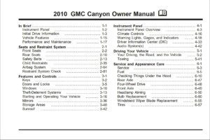 2010 gmc canyon owner manual