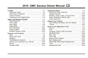 2010 gmc savana owner manual