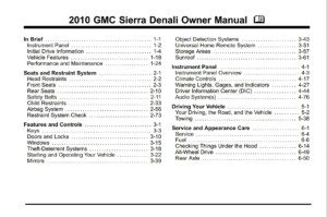 2010 gmc sierra denali owner manual