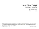 2010 honda civic coupe owner's manual