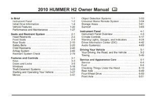 2010 hummer h2 owner manual