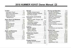 2010 hummer h3 owner's manual