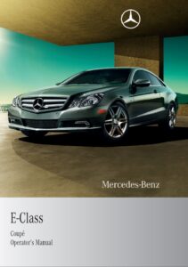 2010 mercedes benz e class coupe owner's manual