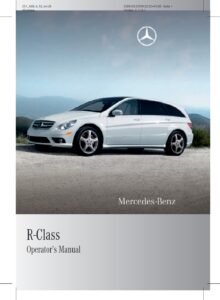 2010 mercedes benz r class owner's manual