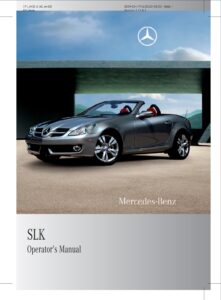 2010 mercedes benz slk class owner's manual