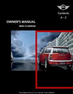 2010 mini clubman owner's manual