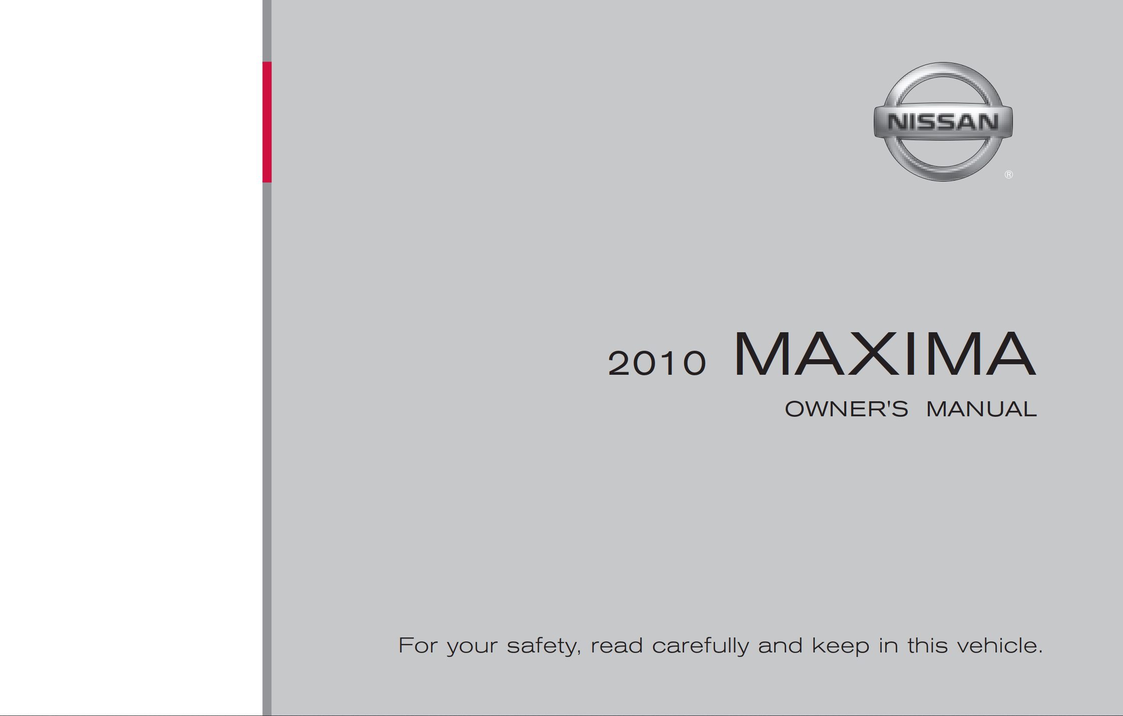 2010 nissan maxima owner's manual