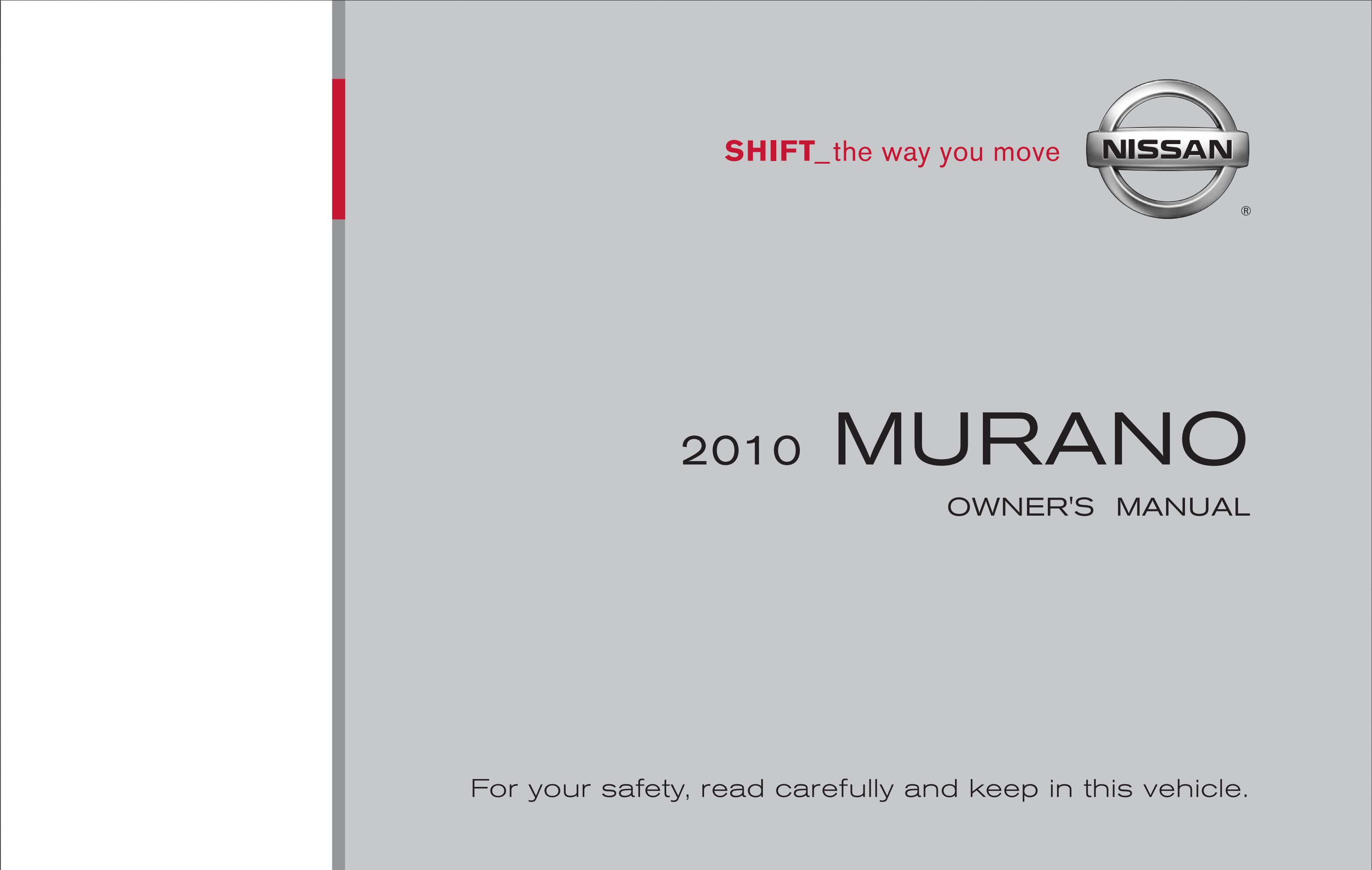 2010 nissan murano owner's manual