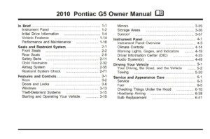 2010 pontiac g5 owner manual