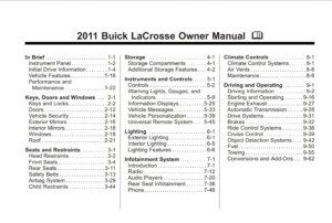 2011 buick lacrosse owner's manual