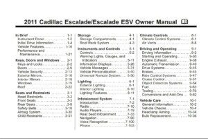 2011 cadillac escalade owner's manual