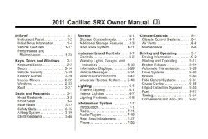 2011 cadillac srx owner's manual