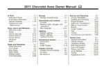 2011 chevrolet aveo owner's manual