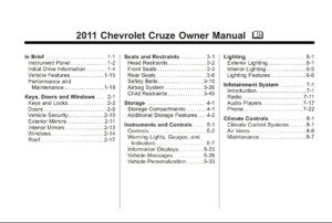 2011 chevrolet cruze owner's manual