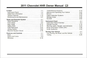 2011 chevrolet hhr owner's manual