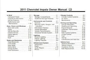 2011 chevrolet impala owner's manual