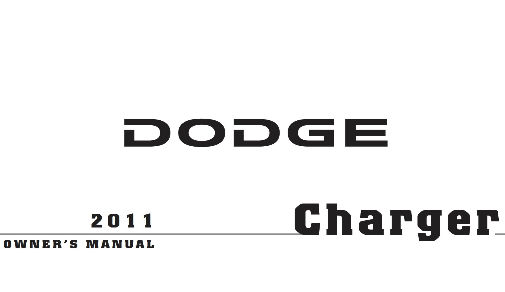 2011 dodge charger owner manual