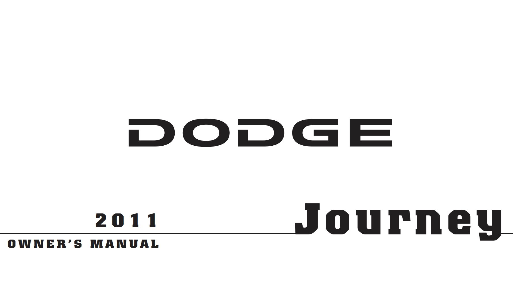 2011 dodge journey owner manual