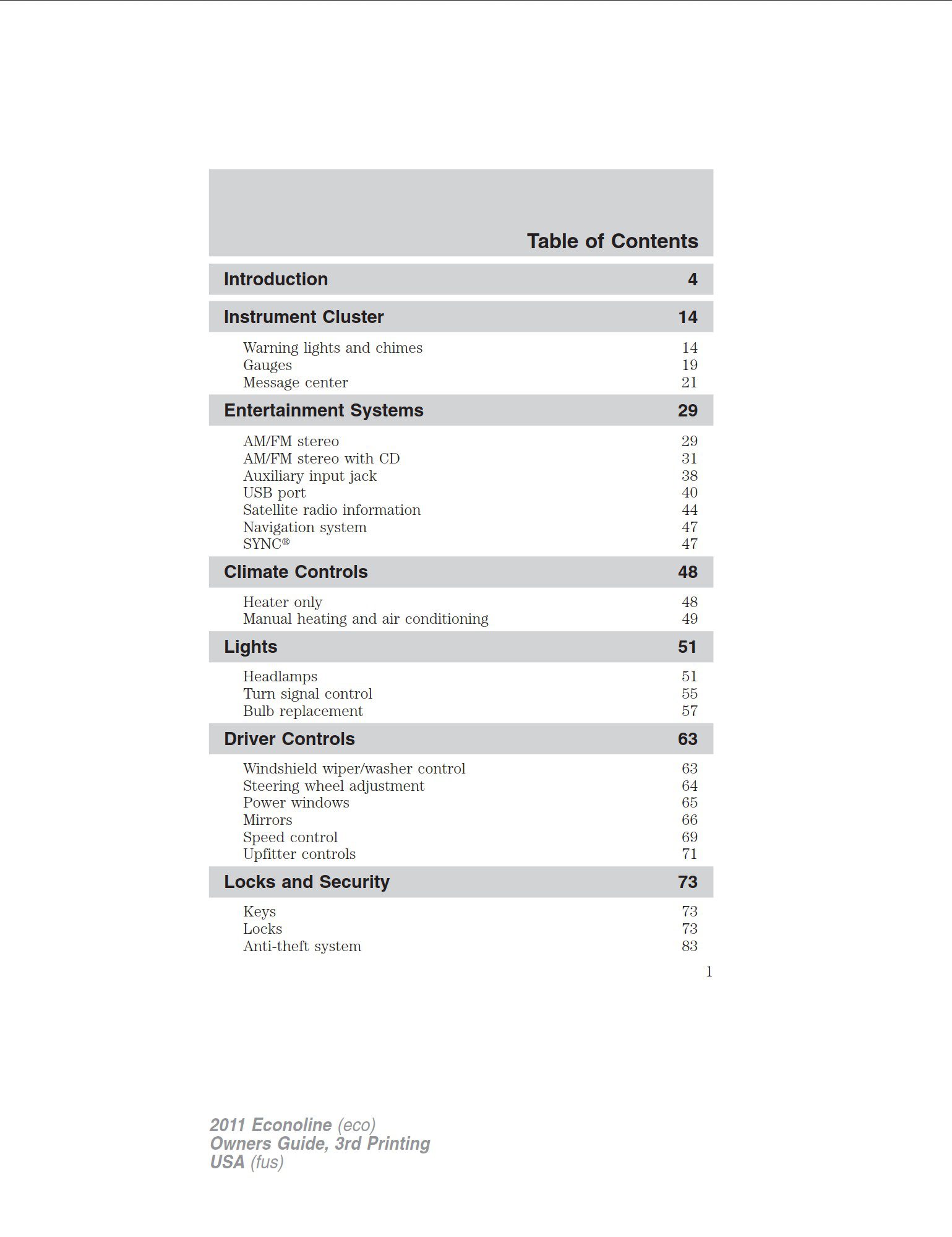 2011 ford e250 owner's manual