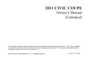 2011 honda civic coupe owner's manual