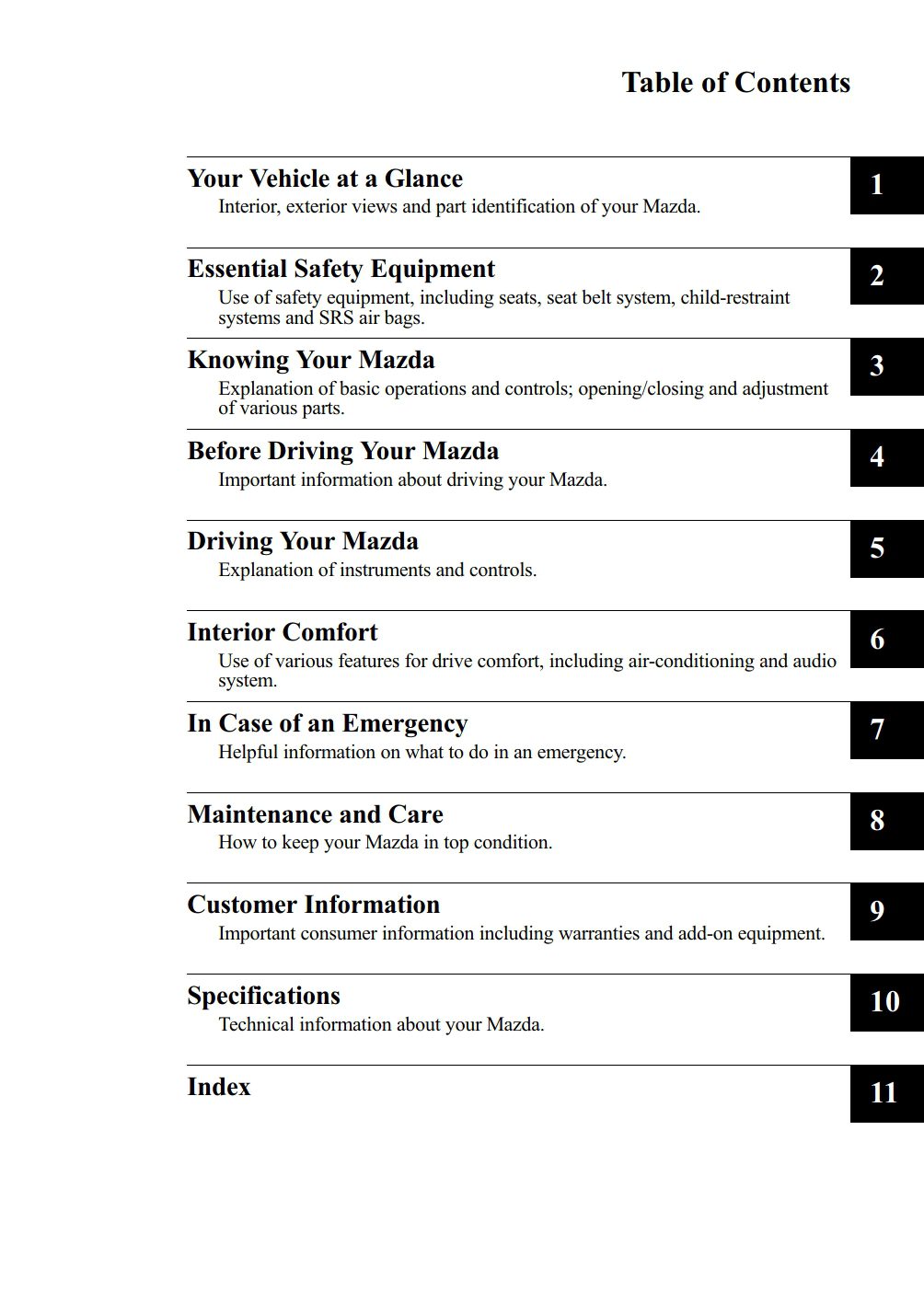 2011 mazda 3 owner's manual