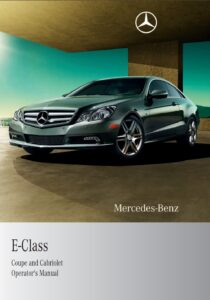 2011 mercedes benz e class coupe owner's manual