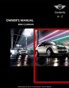 2011 mini clubman owner's manual