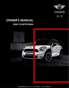 2011 mini countryman owner's manual