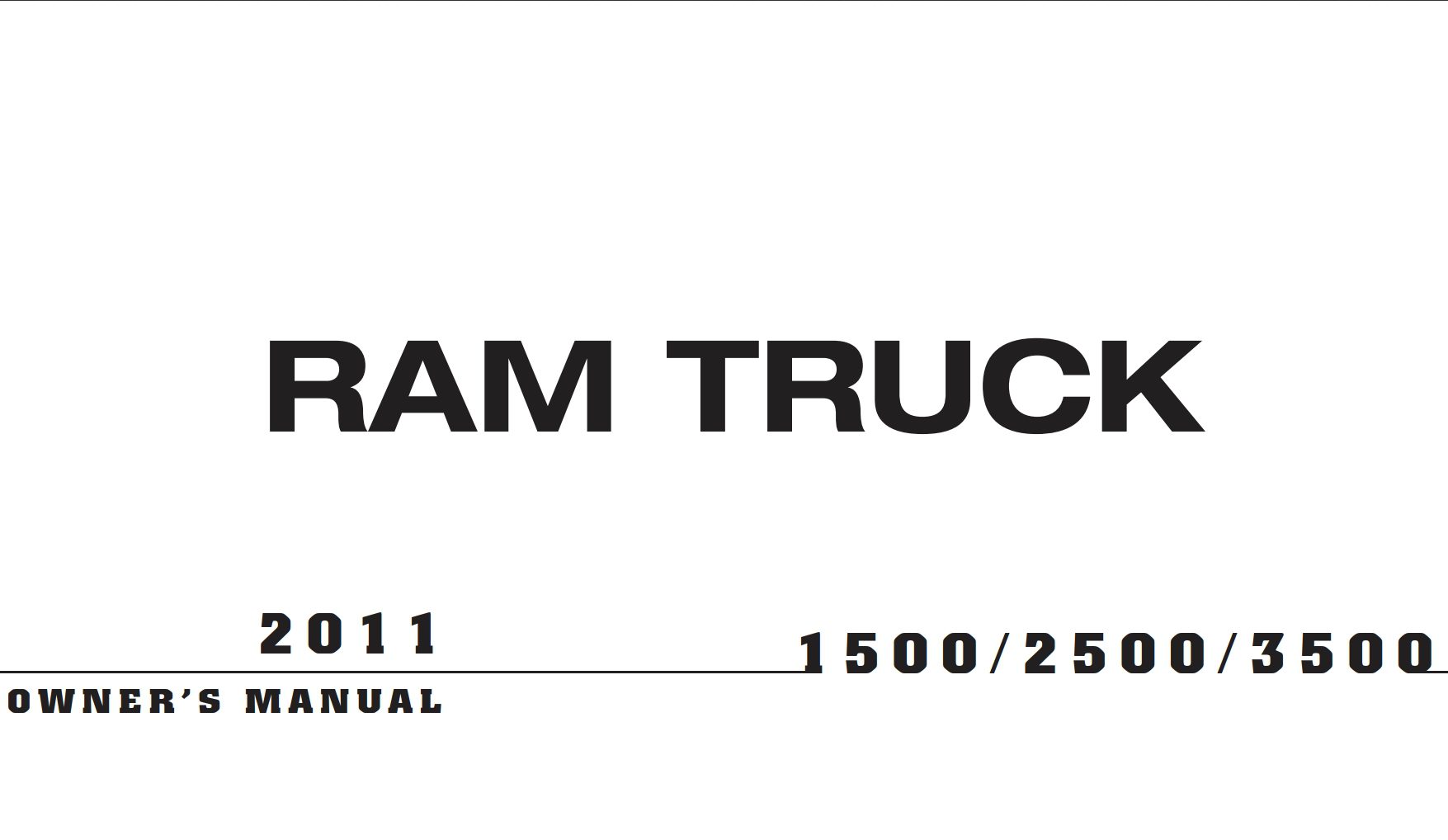 2011 ram truck 1500 2500 3500 owner manual