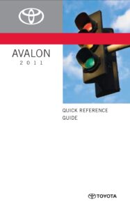 2011 toyota avalon owner's manual