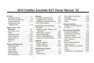 2012 cadillac escalade ext owner's manual