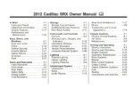 2012 cadillac srx owner's manual