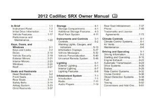 2012 cadillac srx owner's manual