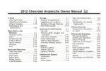 2012 chevrolet avalanche owner manual