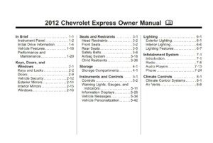 2012 chevrolet express owner's manual