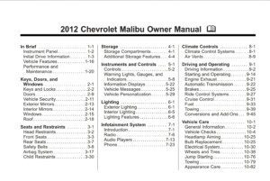 2012 chevrolet malibu owner's manual