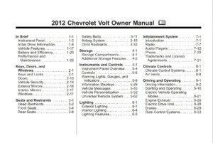 2012 chevrolet volt owner's manual