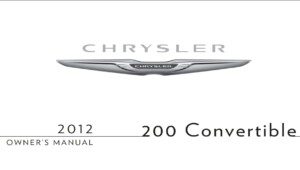 2012 chrysler 200 convertible owner manual