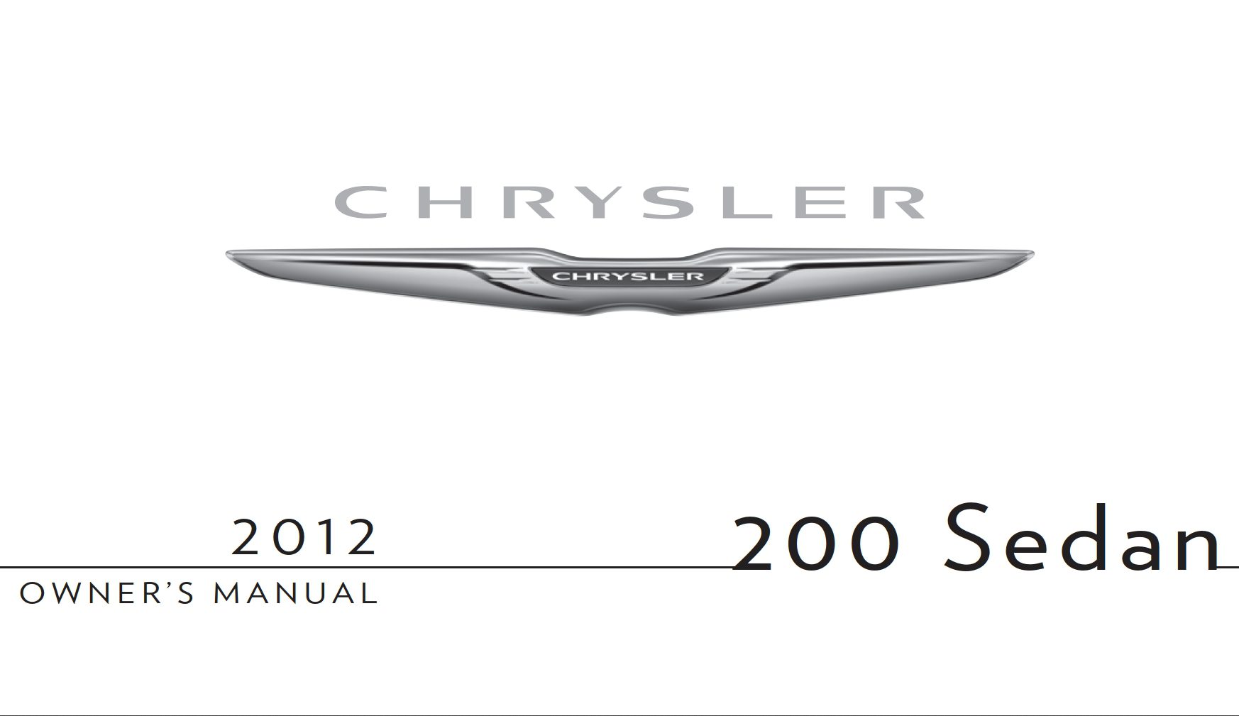 2012 chrysler 200 sedan owner manual