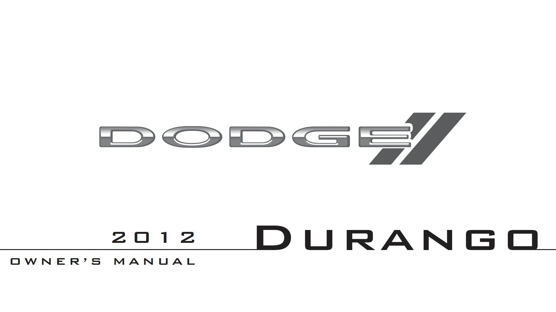 2012 dodge durango owner manual