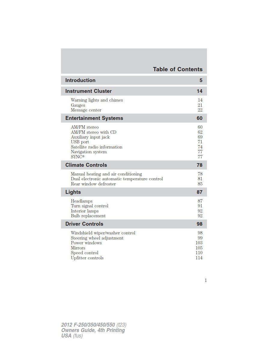 2012 ford f350 owner's manual